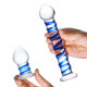 Набор из 2 стеклянных игрушек с синей спиралью Swirly Dildo   Buttplug Set