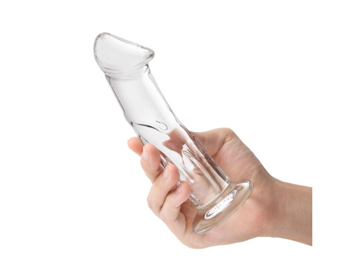 Прозрачный стеклянный фаллоимитатор 6’’ Glass Dildo With Veins   Flat Base - 15,2 см.