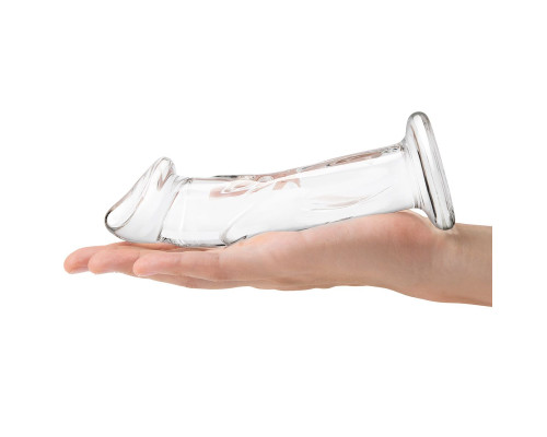 Прозрачный стеклянный фаллоимитатор 6’’ Glass Dildo With Veins   Flat Base - 15,2 см.