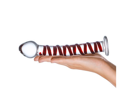 Фаллоимитатор из стекла ручной работы Mr. Swirly, 20 см