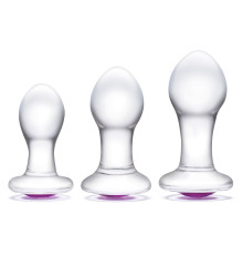 Набор из 3 стеклянных анальных пробок Bling Bling