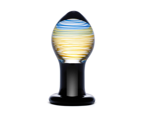 Яркая стеклянная втулка для анальной стимуляции,  9 см