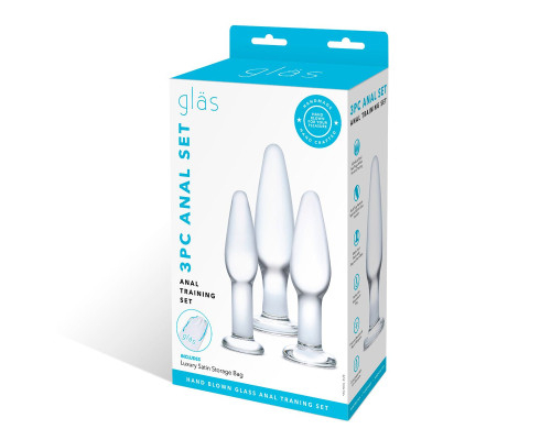 Набор из 3 стеклянных анальных пробок разного размера