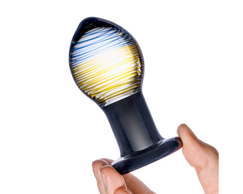 Яркая стеклянная втулка для анальной стимуляции,  9 см