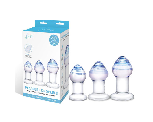 Набор из 3 стеклянных анальных пробок Pleasure Droplets Plug Set