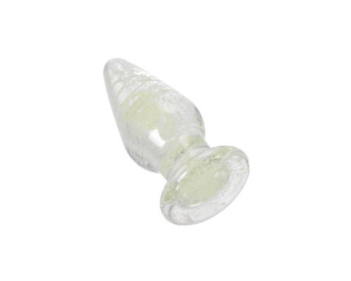 Прозрачная, светящаяся в темноте анальная втулка - 9,8 см.