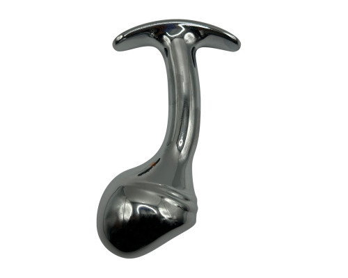 Изогнутая алюминиевая анальная пробка для ношения - 8 см.