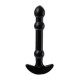 Элегантный чёрный анальный стимулятор с шариками на стволе - 19 см.