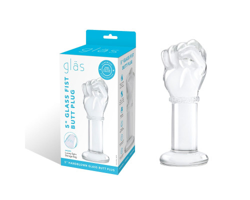 Стеклянный плаг в форме сжатой в кулак руки 5’’ Glass Fist Butt Plug - 13 см.