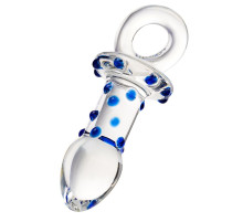 Стеклянная прозрачная втулка с кольцом - 14 см.