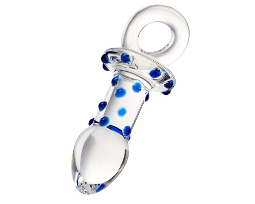 Стеклянная прозрачная втулка с кольцом - 14 см.