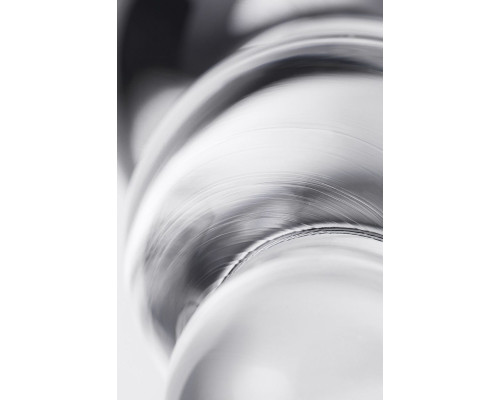 Прозрачная анальная втулка-ёлочка из стекла - 10,5 см.