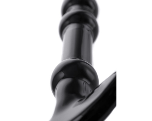 Элегантный чёрный анальный стимулятор с шариками на стволе - 19 см.