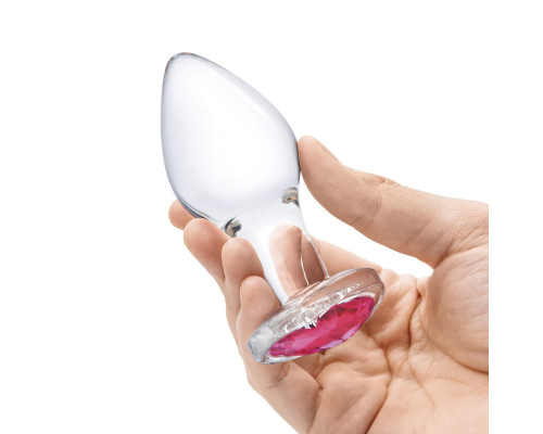 Набор из 3 стеклянных анальных пробок Heart Jewel Plug Set