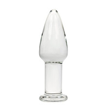 Прозрачный анальный плаг из стекла - 10,5 см.