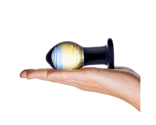 Яркая стеклянная втулка для анальной стимуляции,  9 см