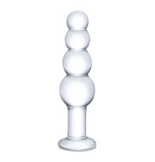 Прозрачная анальная пирамида 7,25  Beaded Butt Plug - 17 см.