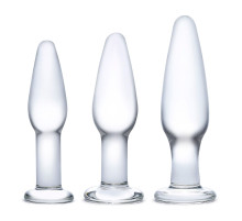 Набор из 3 стеклянных анальных пробок разного размера