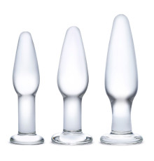 Набор из 3 стеклянных анальных пробок разного размера
