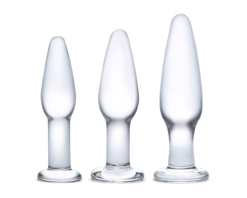 Набор из 3 стеклянных анальных пробок разного размера