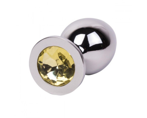Большой стальной плаг с желтым кристаллом Sweet Lemon - 9,5 см.