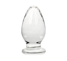 Прозрачный анальный плаг из стекла - 8 см.