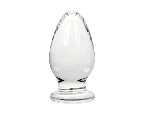 Прозрачный анальный плаг из стекла - 8 см.