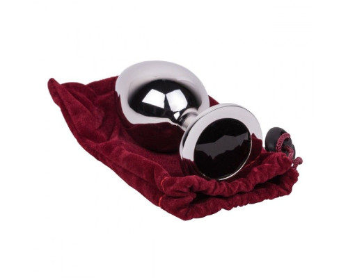 Большой стальной плаг с черным кристаллом Black Rave - 9,5 см.