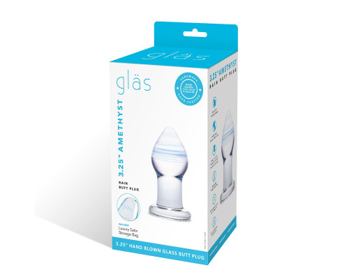 Классическая анальная пробка Amethyst Rain Small - 8 см.