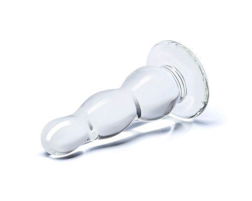 Анальный стимулятор-елочка из прозрачного стекла - 9 см.