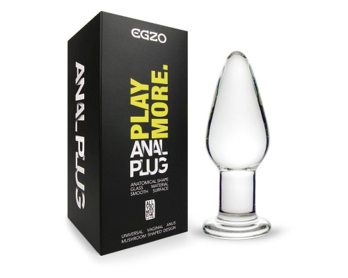 Прозрачный анальный плаг из стекла - 10,5 см.