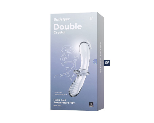 Прозрачный двусторонний стеклянный фаллоимитатор Satisfyer Double Crystal - 19,5 см.