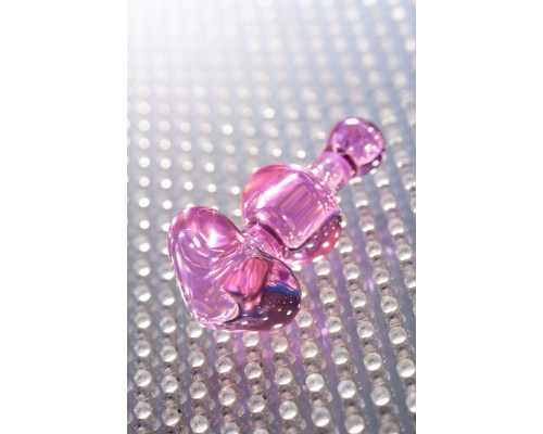 Розовая фигурная анальная втулка - 9,8 см.