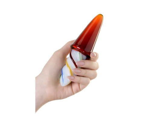 Коническая стеклянная анальная втулка Sexus Glass - 16 см.