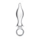 Металлический плаг с кольцом Stainless Steel Metal Tapered Butt Plug With Loop Hardware - 10 см.