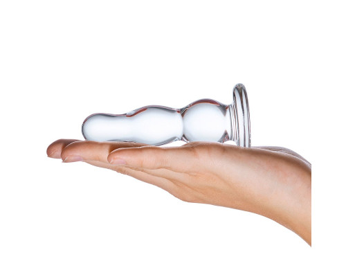 Анальный стимулятор-елочка из прозрачного стекла - 9 см.