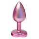 Розовая анальная пробка с кристаллом-сердцем Pearl Pink Plug Small