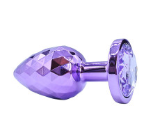 Фиолетовая алюминиевая текстурная анальная пробка - 6 см.