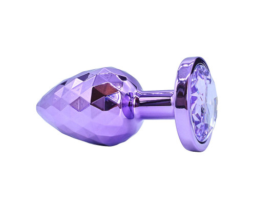 Фиолетовая алюминиевая текстурная анальная пробка - 6 см.