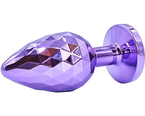 Фиолетовая алюминиевая текстурная анальная пробка - 6 см.