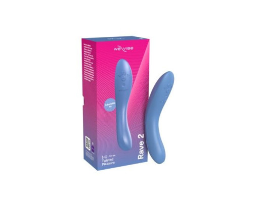 Голубой изогнутый вибромассажер We-Vibe Rave 2 - 21,7 см.