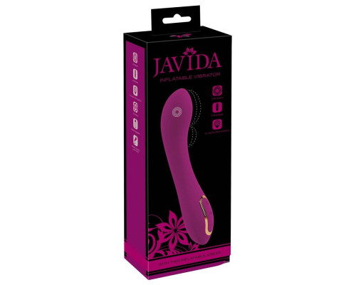 Лиловый вибратор с функцией расширения Inflatable Vibrator - 21,1 см.