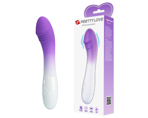 Фиолетово-белый вибростимулятор Elemental - 19 см.