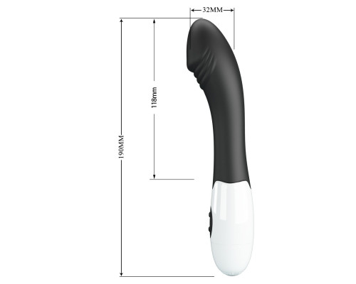 Черный вибратор для G-точки Elemental - 19 см.