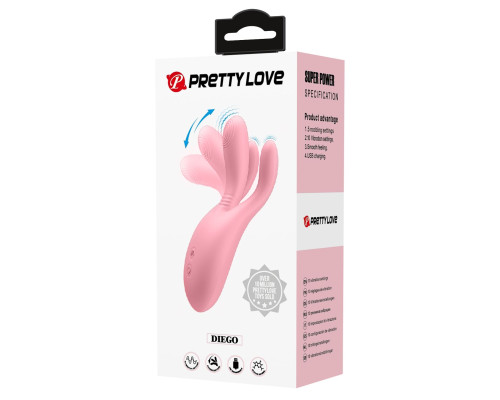 Розовый вибратор с фингерингом Diego