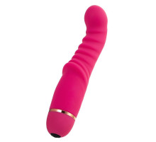 Розовый ребристый вибратор Capy - 17,4 см.