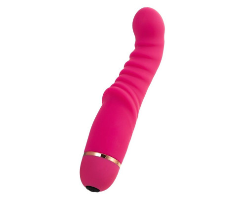 Розовый ребристый вибратор Capy - 17,4 см.
