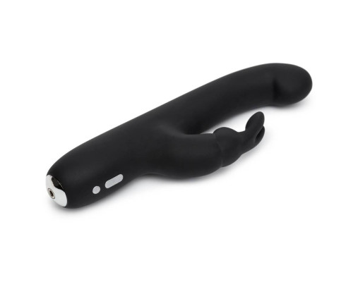 Чёрный вибратор Slimline G-Spot Rechargeable Rabbit Vibrator - 24,1 см.