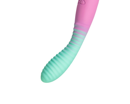 Мятно-розовый вибратор с изогнутой головкой Azalia - 20,5 см.