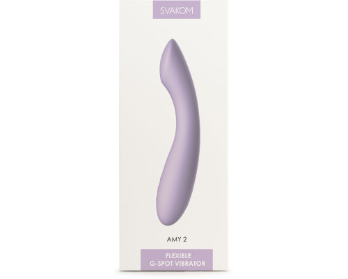 Сиреневый изогнутый вибратор Amy 2 - 17,4 см.